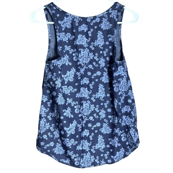 MNG by Mango Blue Floral Denim Tank Top Size XS 📦 - Picture 2 of 7